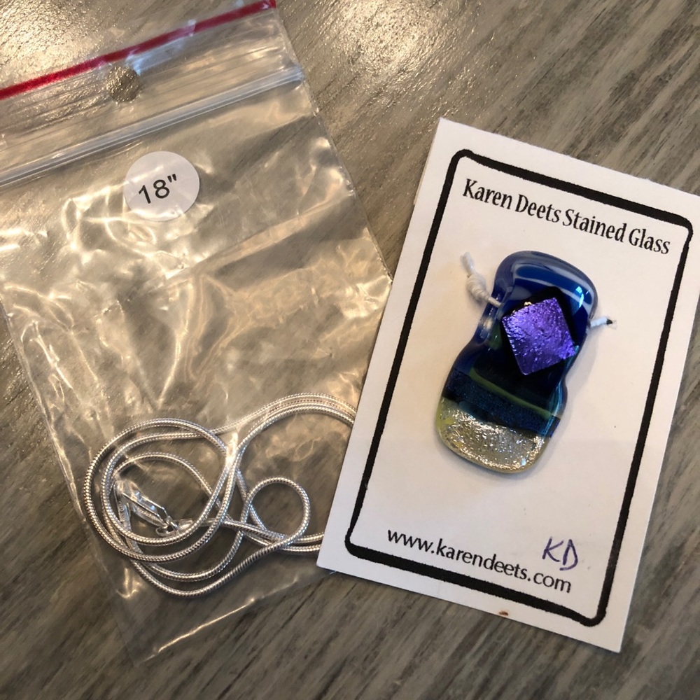 Dichroic Pendant w/sterling 18” chain - NWT